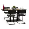 Double table foot RAMBOU painted metal (50cmX100cmX73cm) (black) to associate with Rattan Table Support And Legs For A Natural S