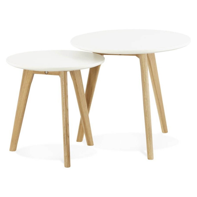 Tables basses design gigognes ART en bois et chêne massif (blanc) - image 25526