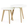 Coffee tables design pull-out ART in wood and oak (white) - image 25526