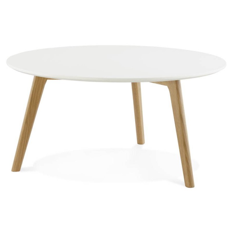 TAROT Scandinavian coffee table in wood and oak (white) - image 25551