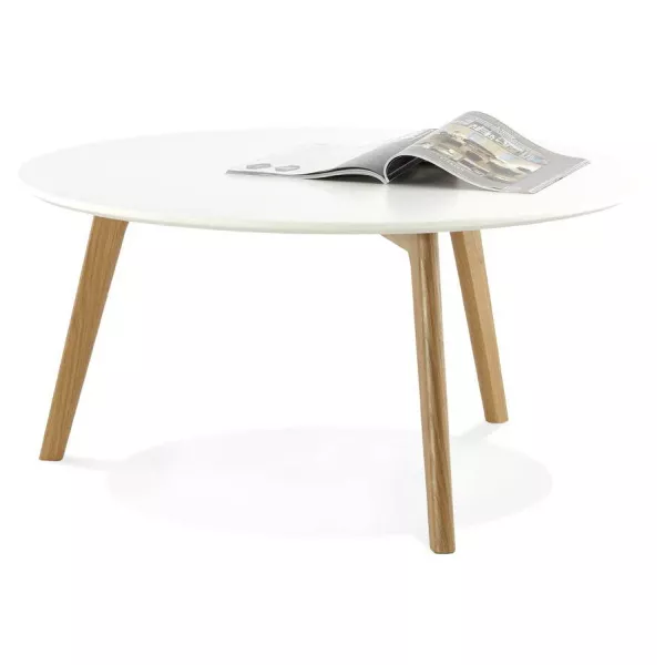 Table basse scandinave TAROT en bois et chêne massif (blanc) - image 25552