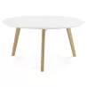 Table basse scandinave TAROT en bois et chêne massif (blanc) - image 25553