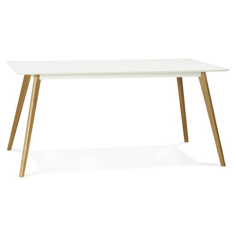 Table à manger style scandinave rectangulaire ORGE en bois (160cmX90cmX75cm) (blanc) - image 25752