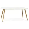 Dining table style Scandinavian rectangular barley (white) wood - image 25752