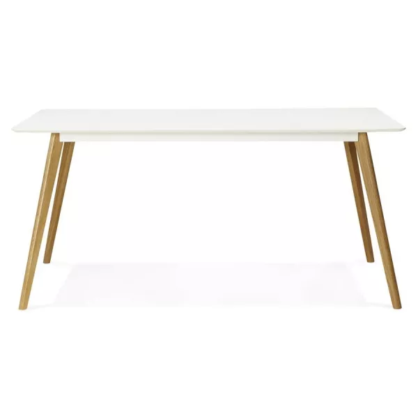 Dining table style Scandinavian rectangular barley (white) wood - image 25753