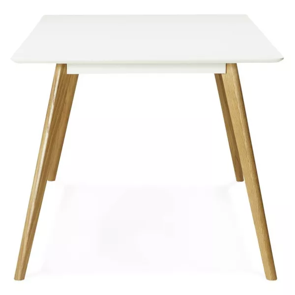 Dining table style Scandinavian rectangular barley (white) wood - image 25754