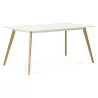 Dining table style Scandinavian rectangular barley (white) wood - image 25755