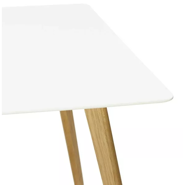 Dining table style Scandinavian rectangular barley (white) wood - image 25756