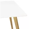 Dining table style Scandinavian rectangular barley (white) wood - image 25756