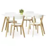 Dining table style Scandinavian rectangular barley (white) wood - image 25763