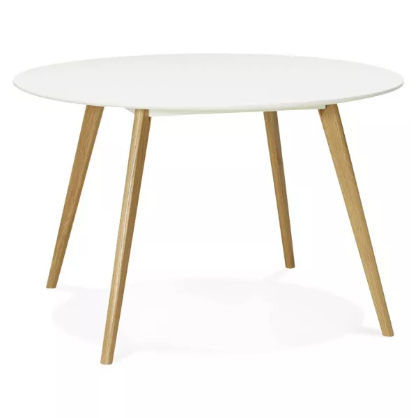 Table à manger style scandinave ronde MILLET en bois (Ø 120 cm) (blanc) - image 25764