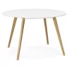 Table à manger style scandinave ronde MILLET en bois (Ø 120 cm) (blanc) - image 25764