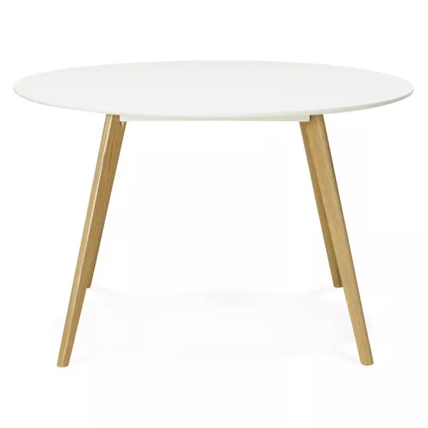 Table à manger style scandinave ronde MILLET en bois (Ø 120 cm) (blanc) - image 25765