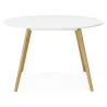 Table à manger style scandinave ronde MILLET en bois (Ø 120 cm) (blanc) - image 25765