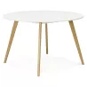 Table à manger style scandinave ronde MILLET en bois (Ø 120 cm) (blanc) - image 25766