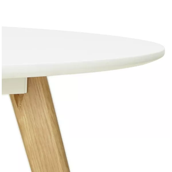 Table à manger style scandinave ronde MILLET en bois (Ø 120 cm) (blanc) - image 25768