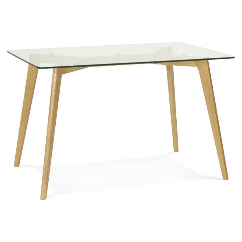 Table à manger style scandinave rectangulaire VARIN en verre (120cmX80cmX75cm) - image 25775