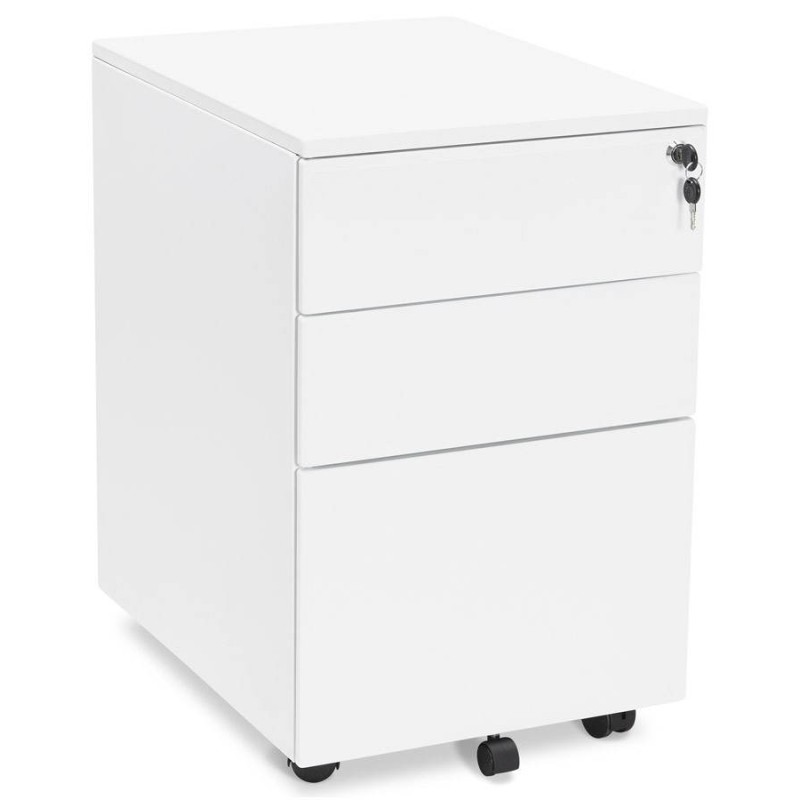 Subwoofer design desk 3 drawers MATHIAS (white) metal to associate with Contemporary Design Desk With Armrests For More Comfort