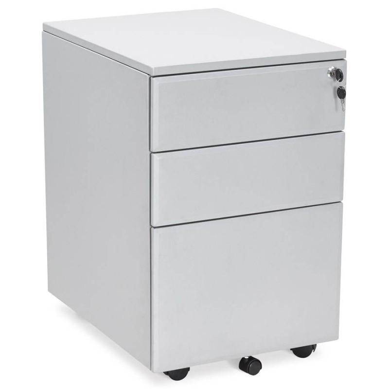 Subwoofer design desk 3 drawers MATHIAS metal (grey) - image 25963