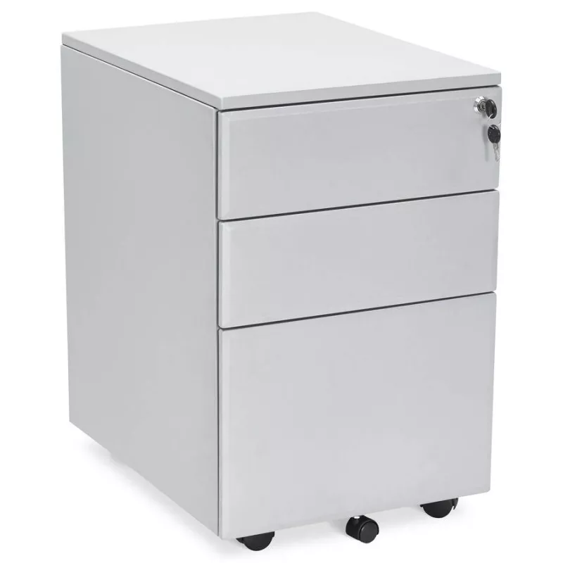 Subwoofer design desk 3 drawers MATHIAS metal (grey) - image 25963