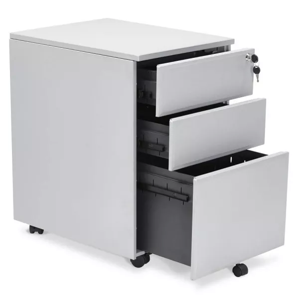 Subwoofer design desk 3 drawers MATHIAS metal (grey) - image 25968