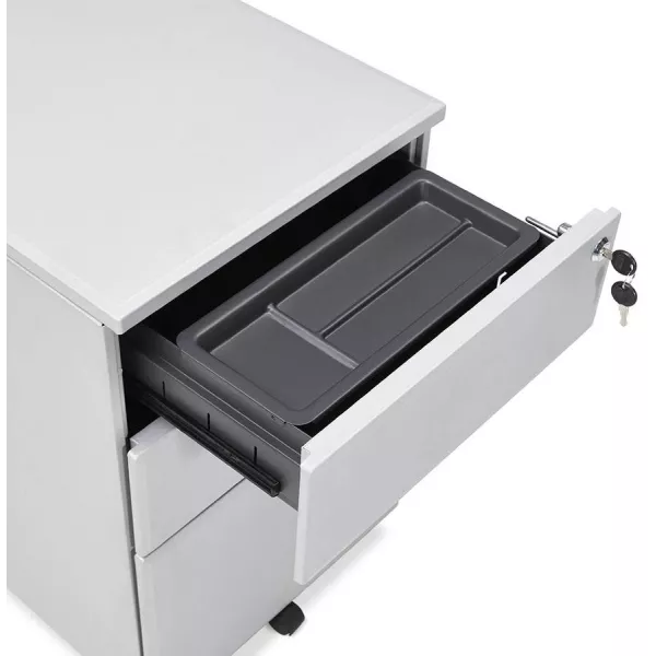 Subwoofer design desk 3 drawers MATHIAS metal (grey) - image 25974