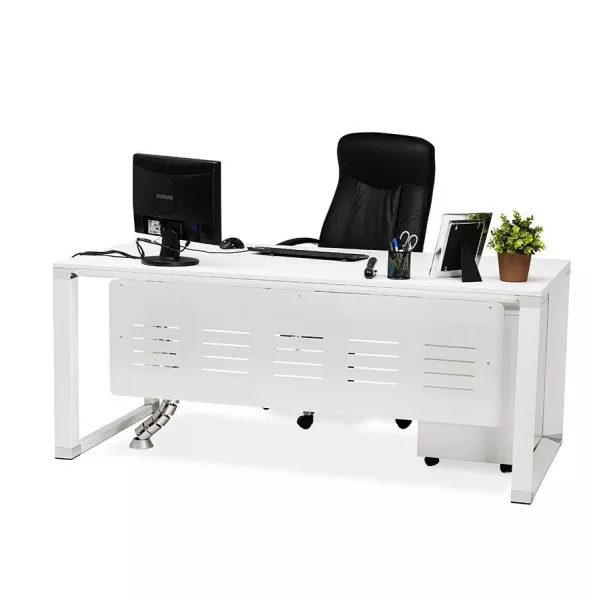 Bureau droit design BOUNY en bois (blanc) - image 26009