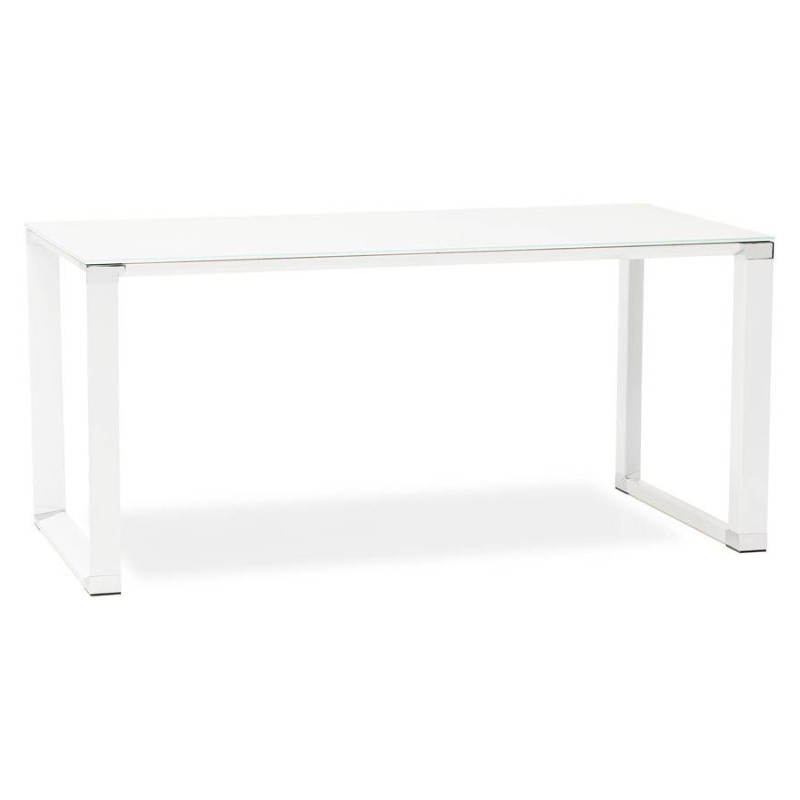 Bureau droit design BOIN en verre trempé (blanc) - image 26011