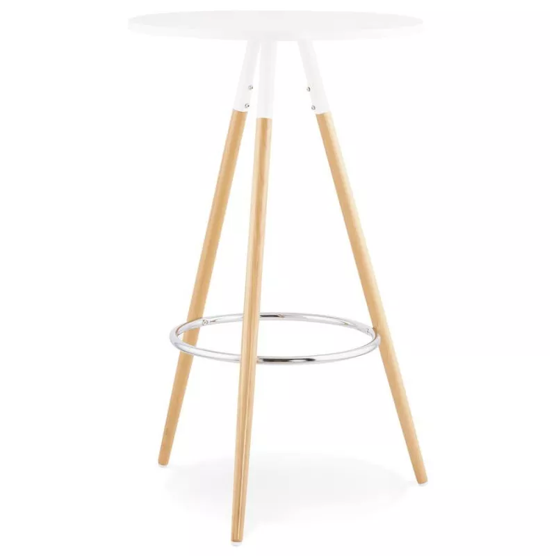 Roundtable high Scandinavian JULIE wooden (Ø 65 cm) (white, natural) to associate with Dining Room Table And Scandinavian High T