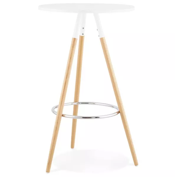 Roundtable high Scandinavian JULIE wooden (Ø 65 cm) (white, natural) to associate with Dining Room Table And Vintage High Tables