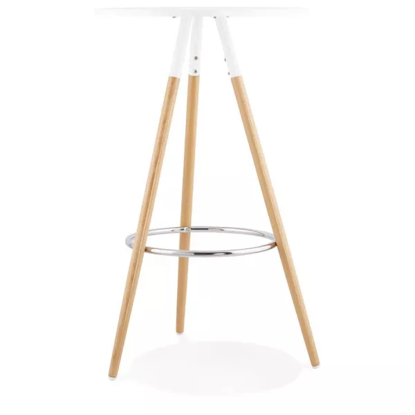 Roundtable high Scandinavian JULIE wooden (Ø 65 cm) (white, natural) to associate with Dining Room Table And Stackable High Tabl