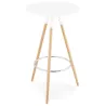 Roundtable high Scandinavian JULIE wooden (Ø 65 cm) (white, natural) to associate with Dining Room Table And Contemporary Leathe