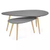 Coffee tables design oval nesting GOLDA in wood and oak (dark gray) to associate with Coffee Tables With Armrests For More Comfo