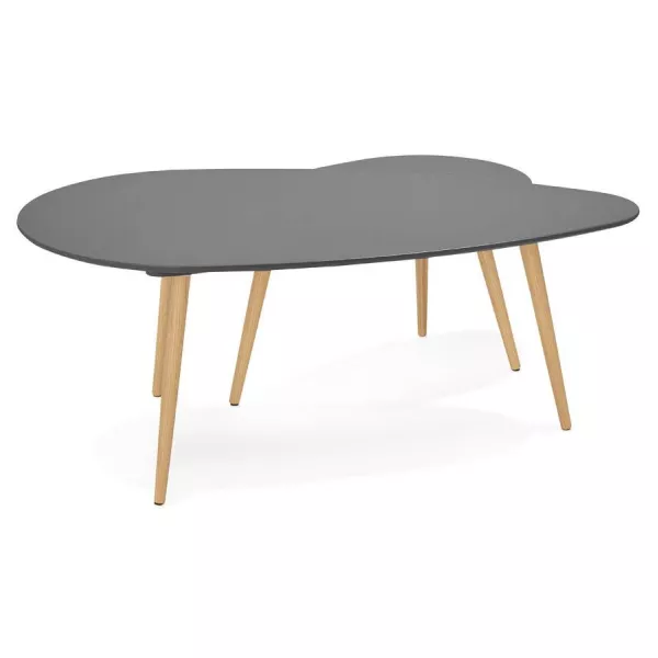 Coffee tables design oval nesting GOLDA in wood and oak (dark gray) to associate with Scandinavian Coffee Tables With a Clean De