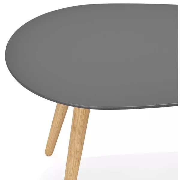 Coffee tables design oval nesting GOLDA in wood and oak (dark gray) to associate with Rattan Coffee Tables For A Natural Style