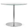 Table de repas ronde design OLAV en verre et métal chromé (Ø 90 cm) (transparent) à associer à Table De Salle A Manger Et Tables