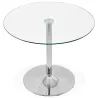 Table de repas ronde design OLAV en verre et métal chromé (Ø 90 cm) (transparent) à associer à Table De Salle A Manger Et Tables