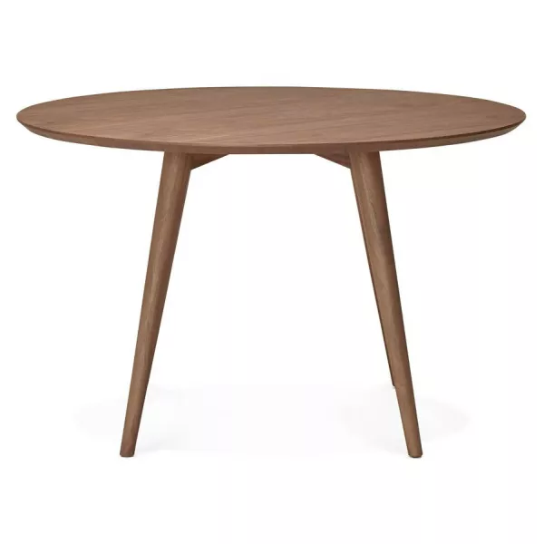 Round dining table vintage style Scandinavian SOFIA (Ø 120 cm) wood (Walnut) to associate with Dining Room Table And High Tables