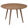 Round dining table vintage style Scandinavian SOFIA (Ø 120 cm) wood (Walnut) to associate with Modern Dining Room Table And High