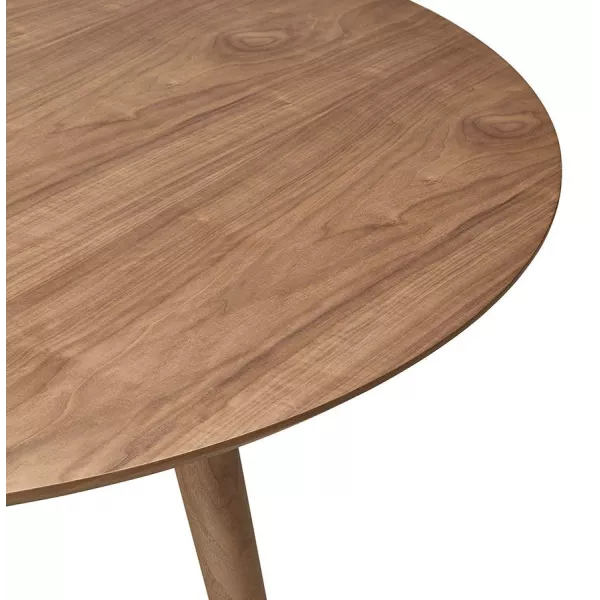 Round dining table vintage style Scandinavian SOFIA (Ø 120 cm) wood (Walnut) to associate with Functional and stylish dining roo