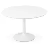 Table de repas ronde design scandinave GALON en bois et métal peint (Ø 120 cm) (blanc) à associer à Table De Salle A Manger Et T