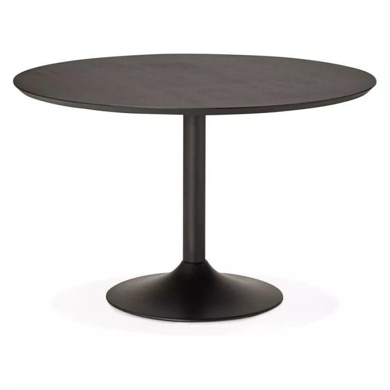 Table de repas ronde design GALON en bois et métal peint (Ø 120 cm) (noir) - image 28005