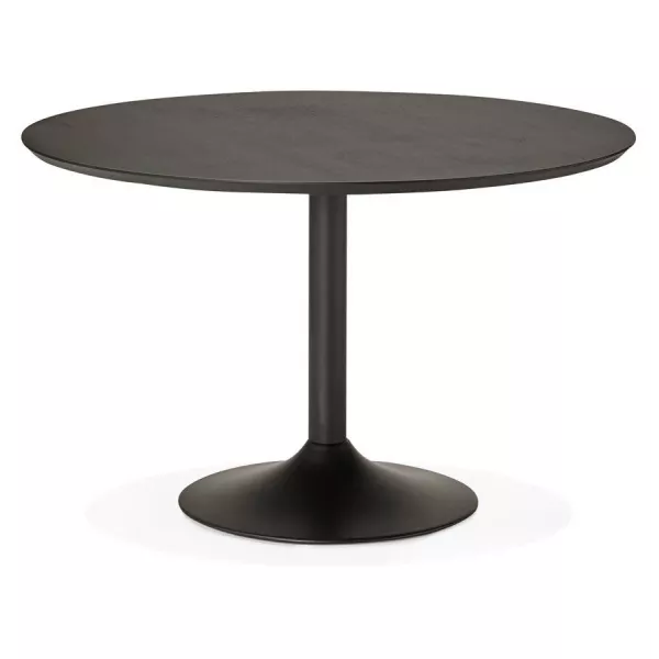 Table de repas ronde design GALON en bois et métal peint (Ø 120 cm) (noir) - image 28005