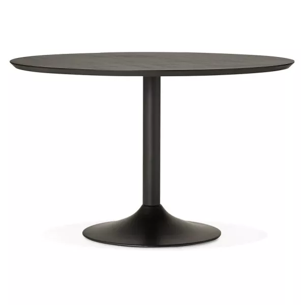 Diseño redondo de la RAYA de comedor en madera y mesa de metal pintado (Ø 120 cm) (negro) - image 28006