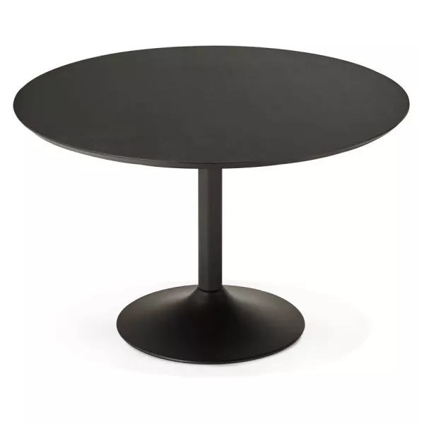 Table de repas ronde design GALON en bois et métal peint (Ø 120 cm) (noir) - image 28007