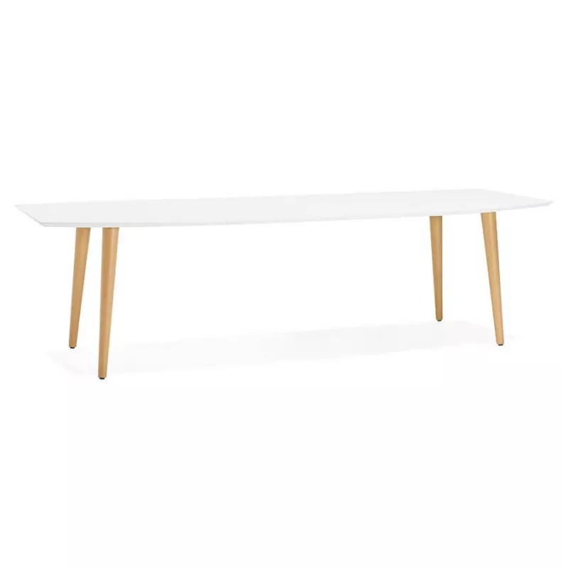 Dining table rectangular Scandinavian style with TRINE (white) wooden extensions - image 28176