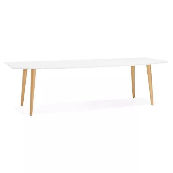 Dining table rectangular Scandinavian style with TRINE (white) wooden extensions - image 28176