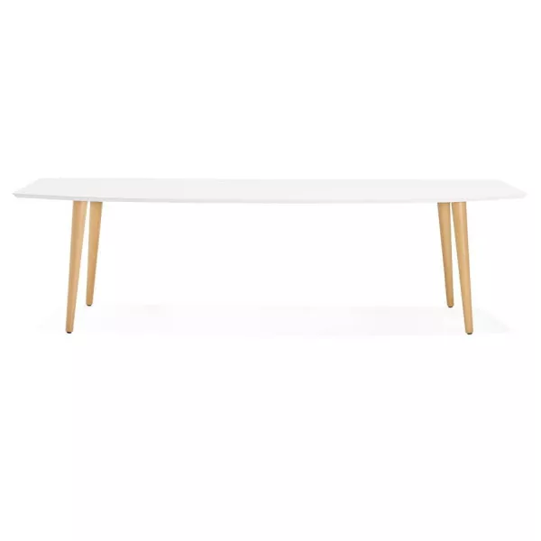 Dining table rectangular Scandinavian style with TRINE (white) wooden extensions - image 28177