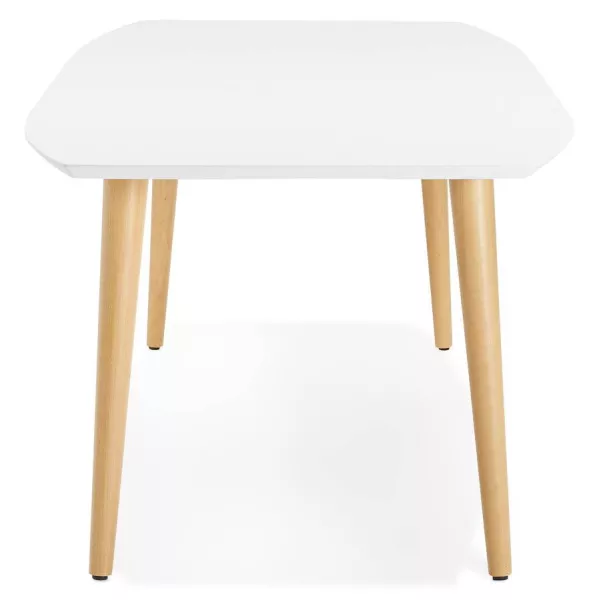 Dining table rectangular Scandinavian style with TRINE (white) wooden extensions - image 28178