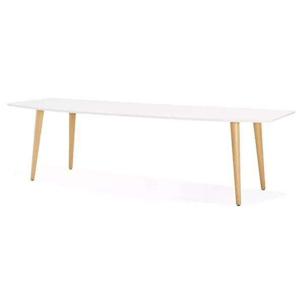 Dining table rectangular Scandinavian style with TRINE (white) wooden extensions - image 28179